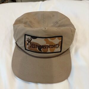 Browning Beige Cap with Embroidered Patch